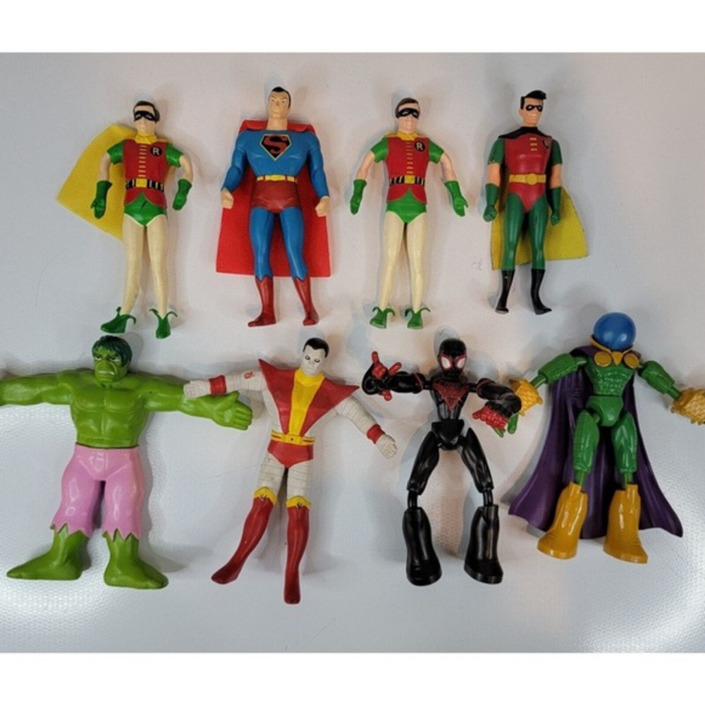 Lot‎ of 8 Marvel Bend-ems DC Bendables Figures - Just Toys Modern & Vintage